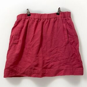 Loft Women’s Bright Pink Shimmer Elastic Stretch Waist A Line Skirt Size  Large